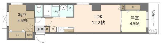 GRAND-M RE横浜大口(1SLDK/2階)の間取り写真