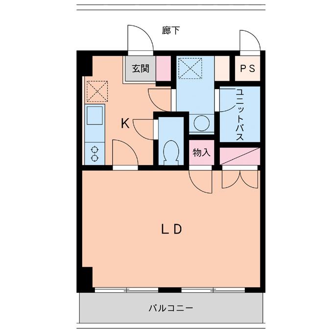 リバティープラザ東堀I(1K/8階)の間取り写真