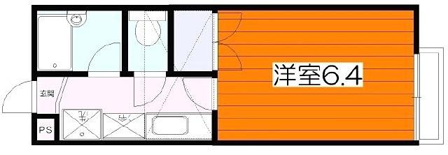 レジデンスK&D(1K/2階)の間取り写真
