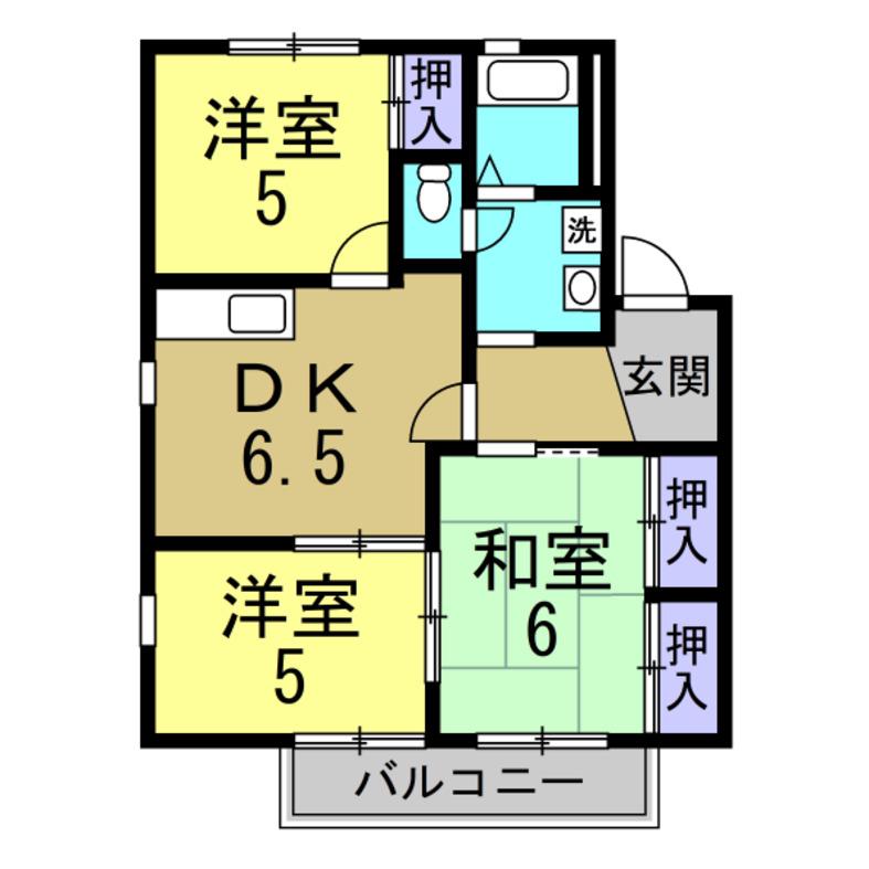 グリーンエステートC(3DK/2階)の間取り写真