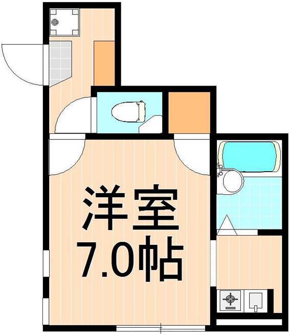 サンアレイ(1K/1階)の間取り写真