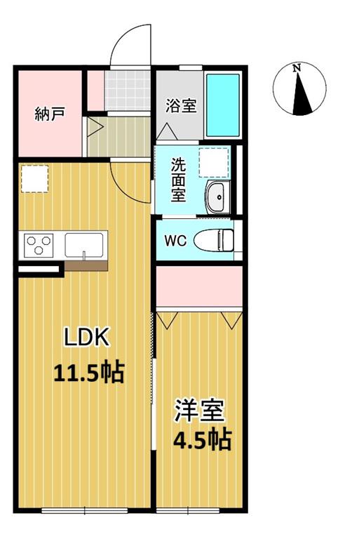パレスハイム(1LDK/1階)の間取り写真