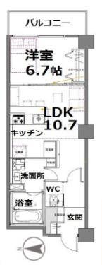 アクティ目黒駅前1号棟 1(1LDK/4階)の間取り写真
