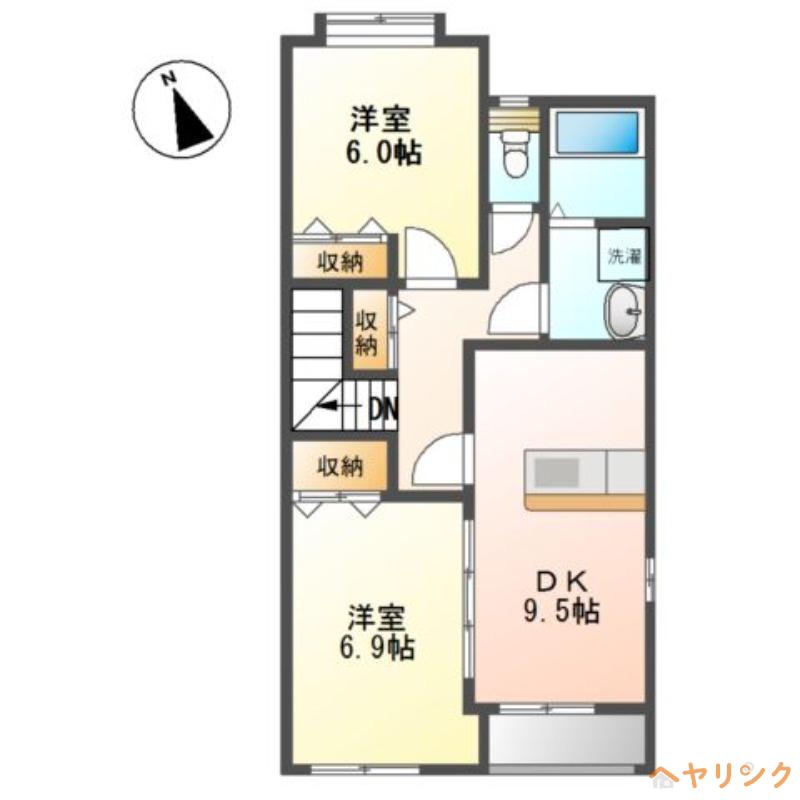 オアシス・せと(2DK/2階)の間取り写真