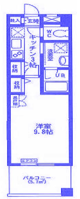 ラ・クールさいたま(1K/5階)の間取り写真