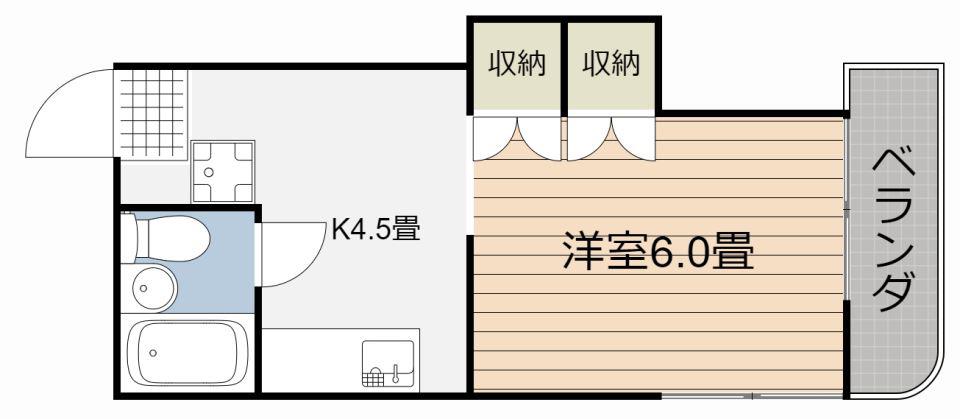 迫田ビル(1K/4階)の間取り写真