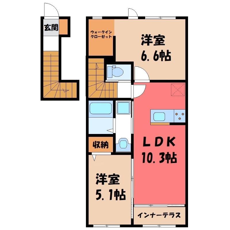 さくら・セレッソ(2LDK/2階)の間取り写真