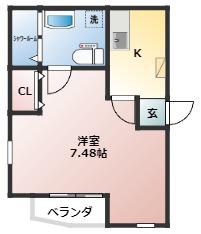Aレガート神明町I(1K/1階)の間取り写真