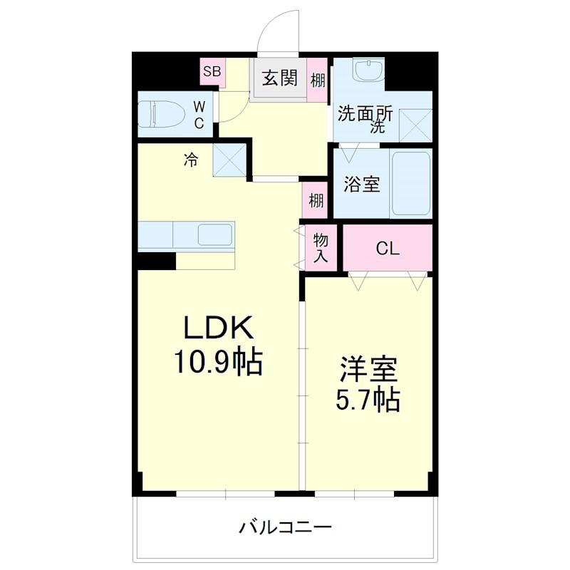 エスペランサ(1LDK/1階)の間取り写真
