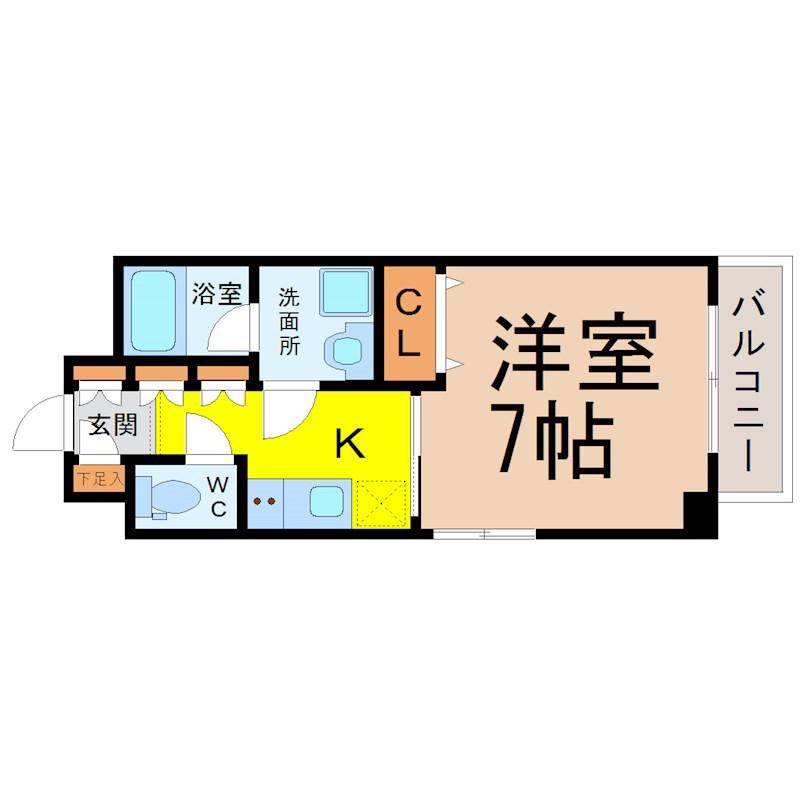 レジデンス東別院スクエアII(1K/12階)の間取り写真
