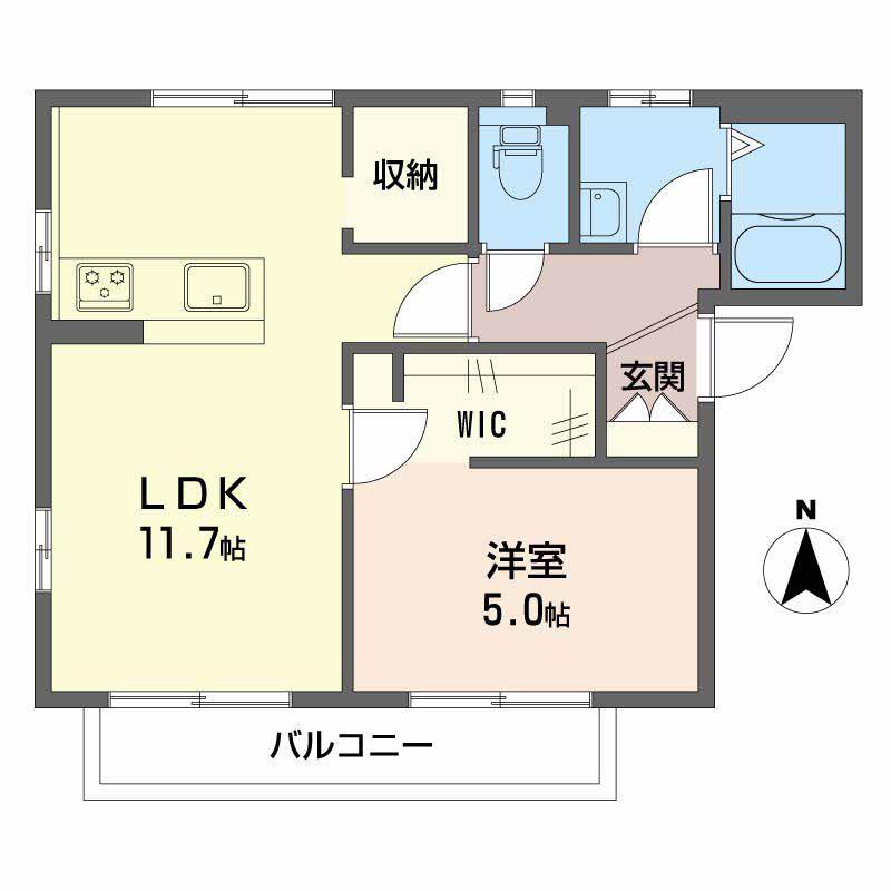 フレグランスアゼリア(2DK/2階)の間取り写真