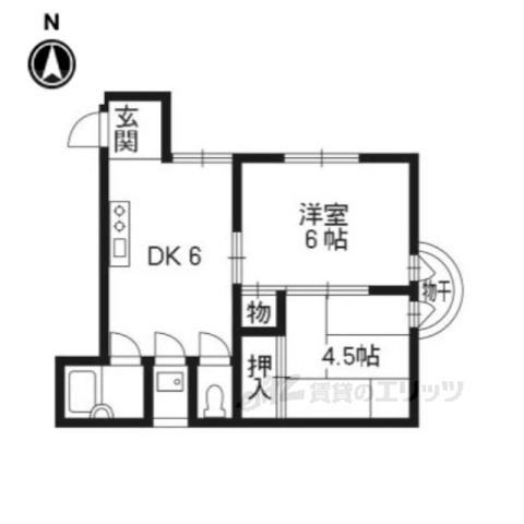 マンション丸高(2DK/2階)の間取り写真