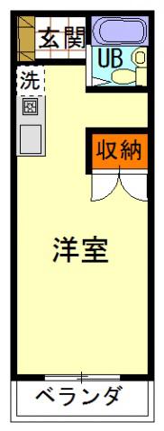 ロイヤル戸坂(1K/2階)の間取り写真