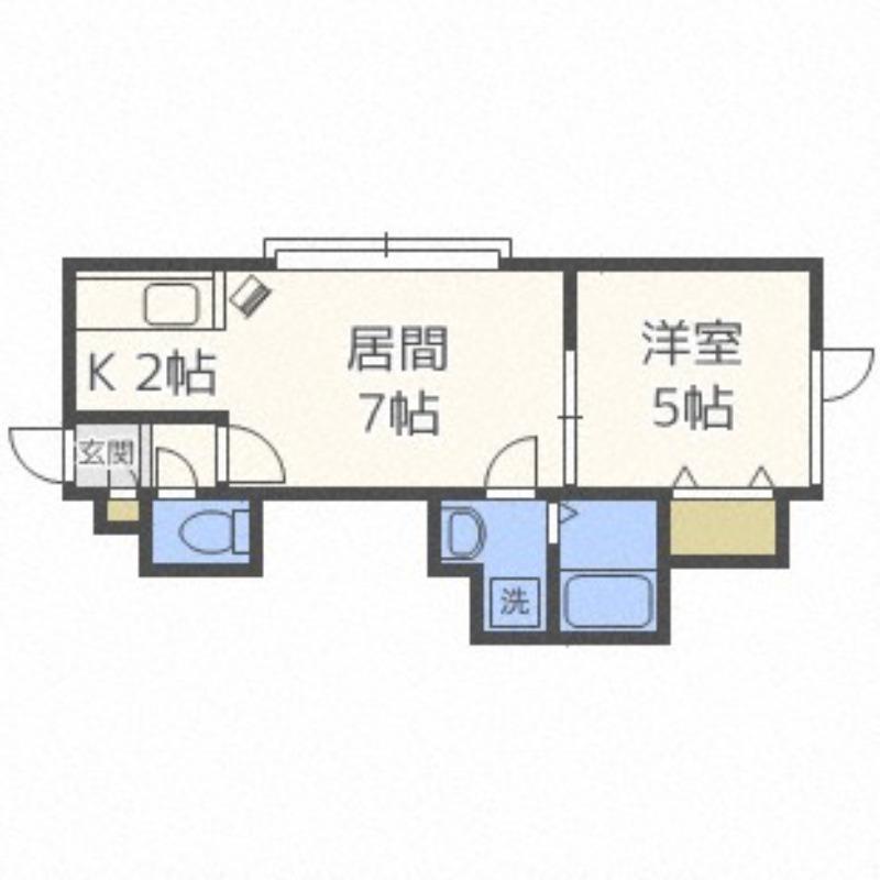 クレアンジュ平和通(1LDK/1階)の間取り写真