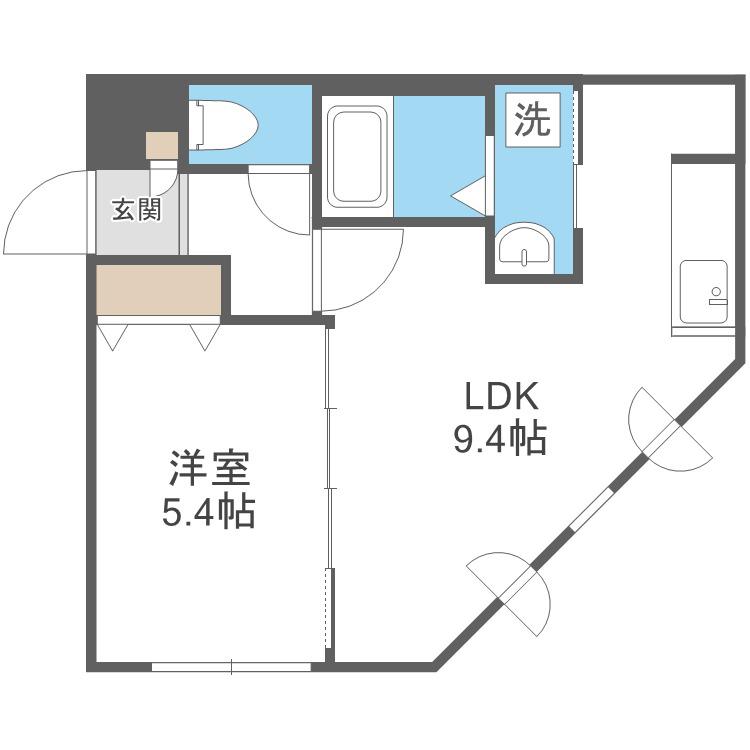 RJ ノース23(1LDK/3階)の間取り写真