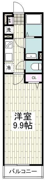 リブリ・CHELSEA大船(1K/2階)の間取り写真