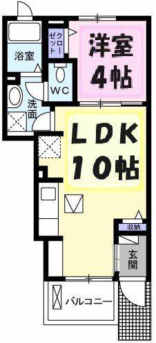 クリッター カントリー(1LDK/1階)の間取り写真