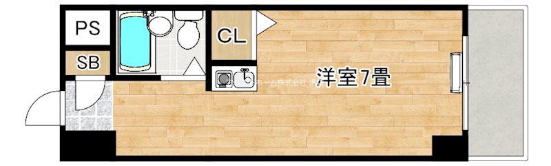 パークサイド堺(ワンルーム/9階)の間取り写真