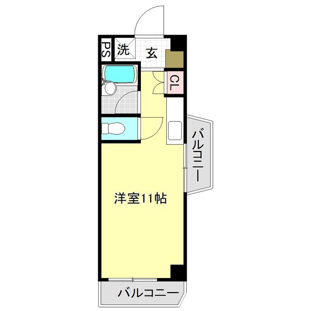 アドヴァンス610(ワンルーム/4階)の間取り写真