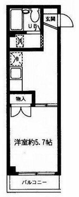 ブルーハイネス落合(1K/1階)の間取り写真
