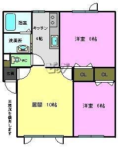 FLAT大町(2LDK/1階)の間取り写真
