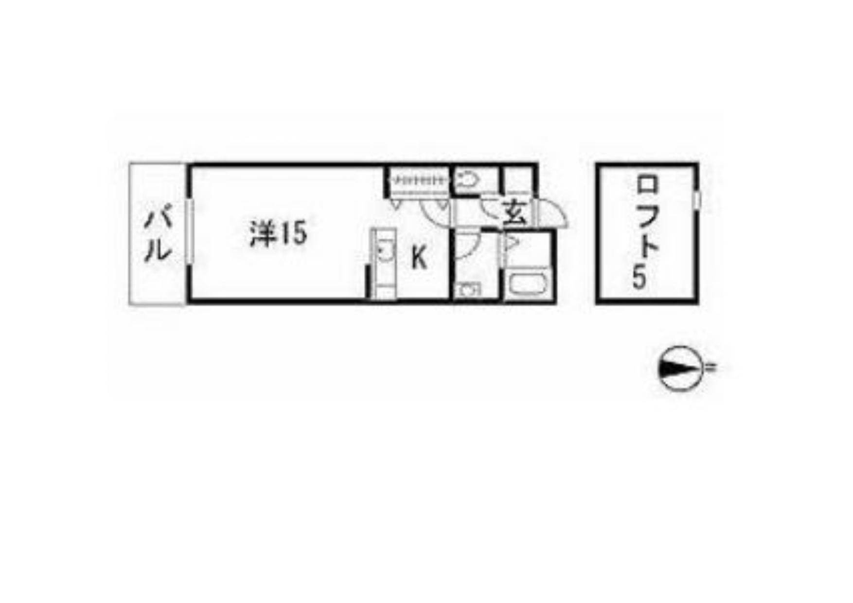 シャインクレスト(ワンルーム/2階)の間取り写真