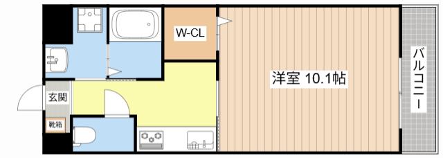 シャレはやしだ(1K/1階)の間取り写真