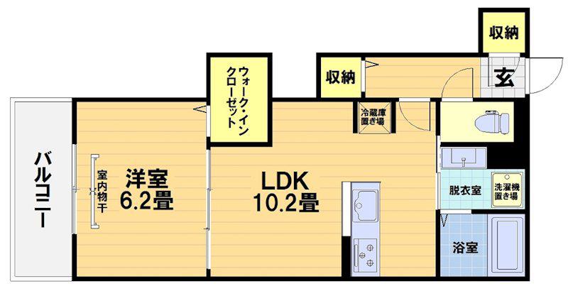 デイル西京極(1LDK/2階)の間取り写真