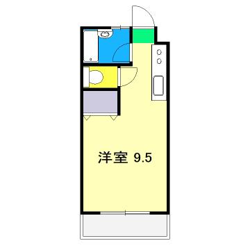 コーポMIKI I(ワンルーム/2階)の間取り写真