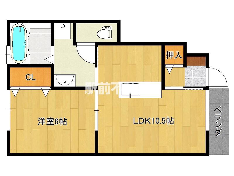 グラン・ブルー(1LDK/1階)の間取り写真