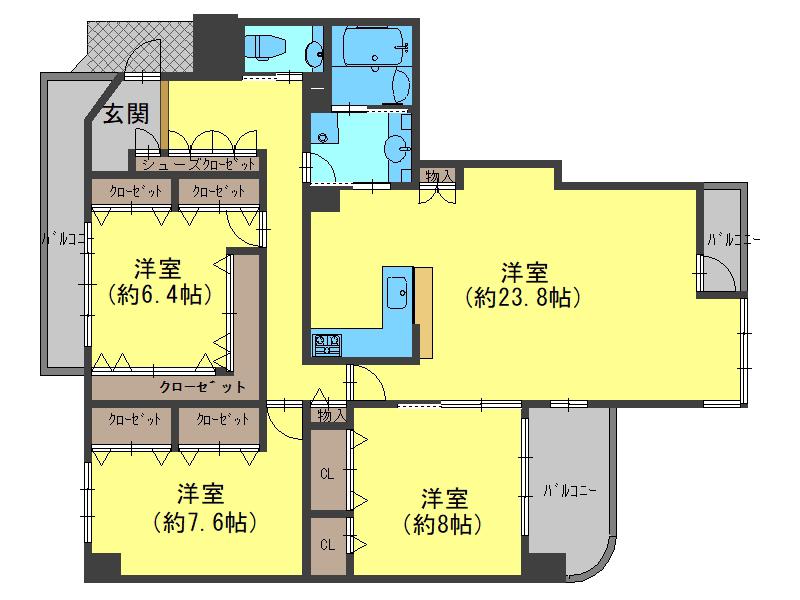 ソリオ宝塚1番館(3LDK/13階)の間取り写真