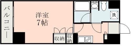 FLAT 熊本(1K/11階)の間取り写真