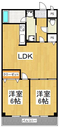 シィダーヴィレッジ(2LDK/6階)の間取り写真