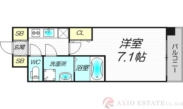 アーバンフラッツ新大阪I(1K/6階)の間取り写真