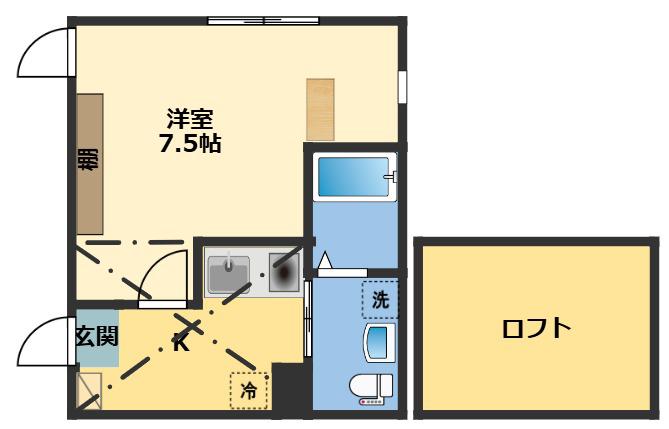 東小岩PEACE-CUBEIII(1K/2階)の間取り写真