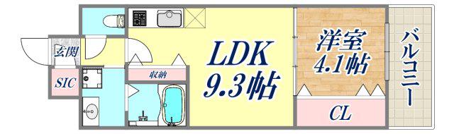 スプランディッド8(1LDK/5階)の間取り写真