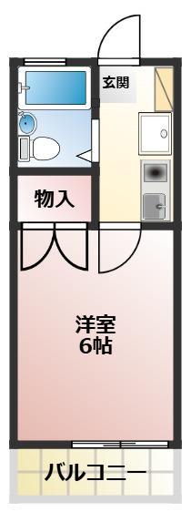 メゾンエクセルユタカ(1K/2階)の間取り写真