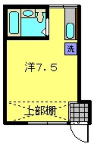 ニューライフ横浜(ワンルーム/2階)の間取り写真
