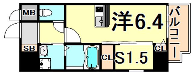 ONLYONE伊丹北本町(ワンルーム/6階)の間取り写真