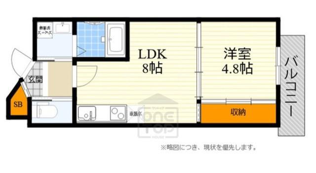 ル・レーヴ江坂(1LDK/9階)の間取り写真