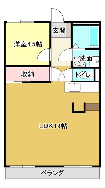SUN HEIGHTS(1LDK/9階)の間取り写真
