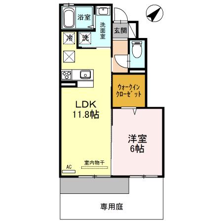 レ ジュネ(1LDK/1階)の間取り写真