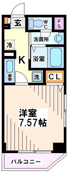 プレジール千歳烏山 当社管理物件(1K/3階)の間取り写真