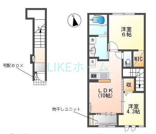 ARRIETTY(2LDK/2階)の間取り写真
