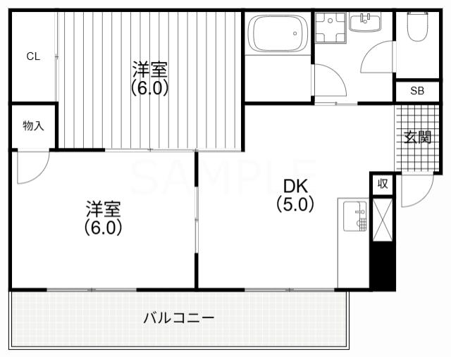 プレメール深江(2DK/3階)の間取り写真