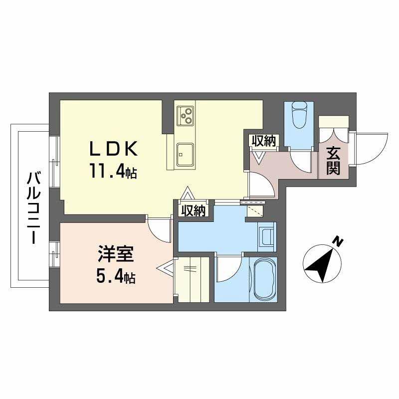 プレアデス(1LDK/3階)の間取り写真