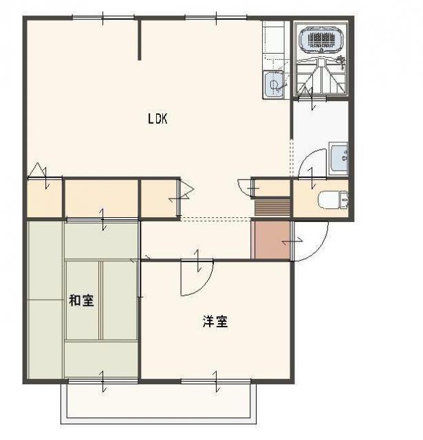 サンライフ原田 A棟(2LDK/1階)の間取り写真