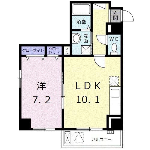 プリムローズ(1LDK/1階)の間取り写真