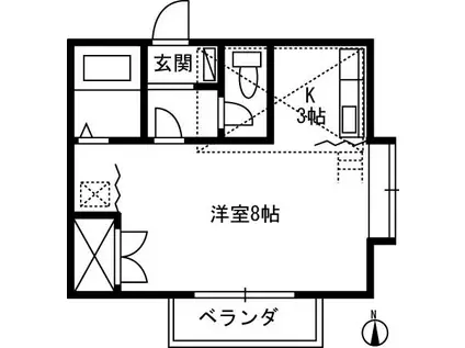 ステーションパレス(1K/1階)の間取り写真