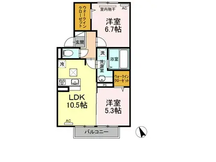 アリエッタ Ⅱ(2LDK/1階)の間取り写真